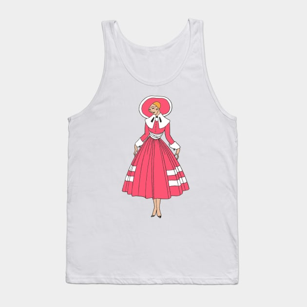 victorian  redhead woman pink and white elegant illustration Tank Top by Captain-Jackson